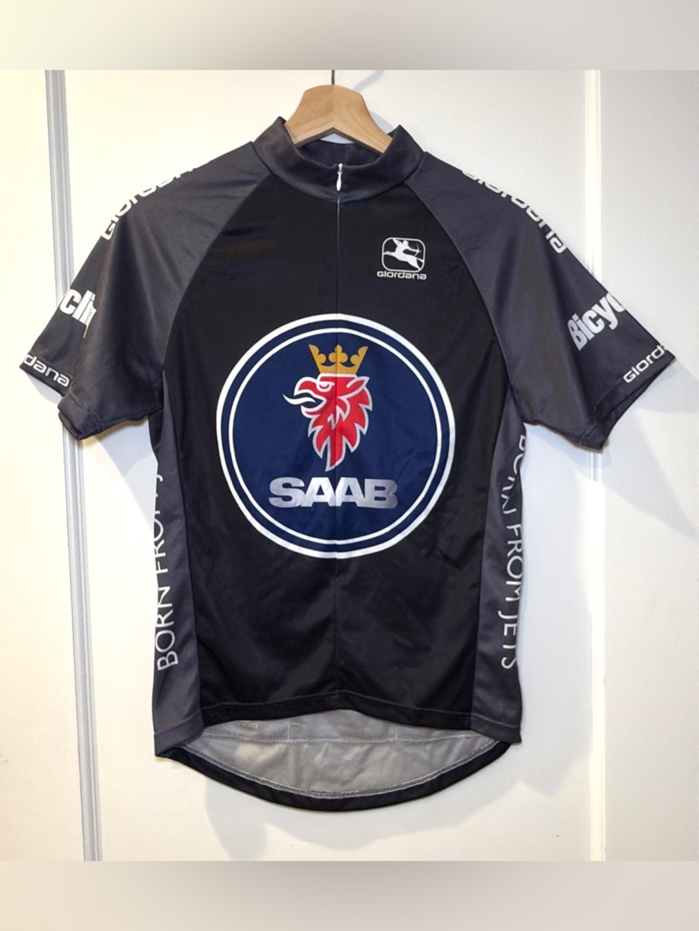 Vintage Giordana SAAB "Born From Jets" Cycling Jersey - Made in Italy - Size M
